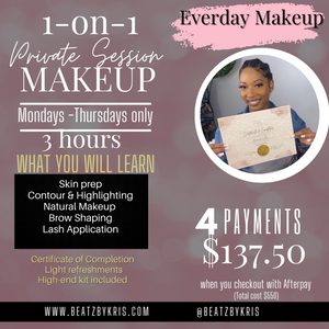 1 on 1 Private makeup session
